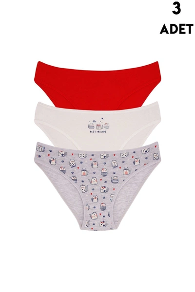 Kız Çocuk Külot Slip Renkli Karışık Koza Biat KZ76500-291