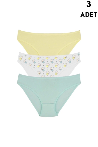 3lü Paket Kız Çocuk Slip Külot Koza Biat KZ76500-294