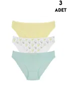 3lü Paket Kız Çocuk Slip Külot Koza Biat KZ76500-294 Karışık Renk