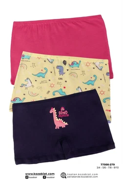 Koza Biat Kız Çocuk Boxer 3lü Pkaet Renkli Koza Biat KZ77500-279 - Alternatif Görünüm