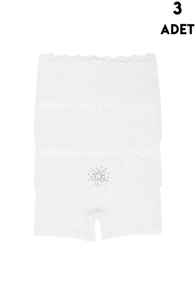 Yıldızlı Taşlı Kız Çocuk Boxer 3Lü Koza Biat 77500-282