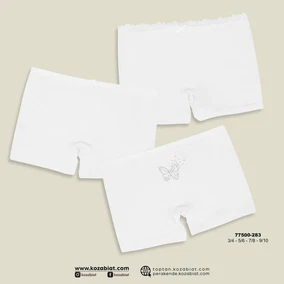 Koza Biat Kelebekli Taşlı Kız Çocuk 3Lü Boxer Koza Biat 77500-283 - Alternatif Görünüm