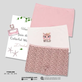 Koza Biat Koza Biat 3Adet Kız Çocuk Boxer KZ77500-288 - Alternatif Görünüm