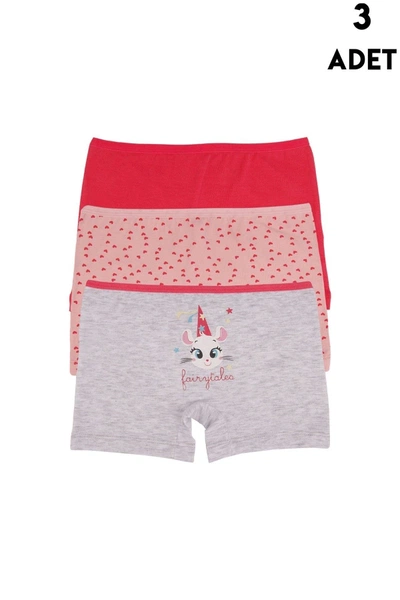 3lü Kız Çocuk Boxer Koza Biat KZ77500-289