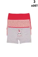3lü Kız Çocuk Boxer Koza Biat KZ77500-289 Karışık Renk