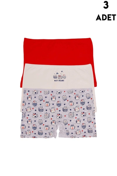 Kız Çocuk Renkli Boxer 3lü Koza Biat KZ77500-291