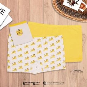 Koza Biat Kedi Desenli Kız Çocuk Boxer 3Lü Koza Biat 77500-293 - Alternatif Görünüm