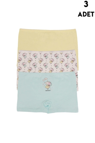 3 Adet Boxer Kız Çocuk Koza Biat KZ77500-294