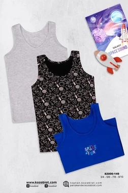 Koza Biat Erkek Çocuk Atlet Renkli 3 Adet Koza Biat KZ82000-149 - Alternatif Görünüm