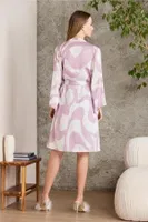 Kuşaklı Çapraz Askılı Saten Emprime Gecelik Sabahlık Takım Pierre Cardin 2420  görsel 18