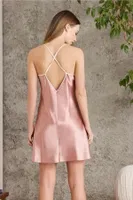 Kuşaklı Çapraz Askılı Saten Emprime Gecelik Sabahlık Takım Pierre Cardin 2420  görsel 7