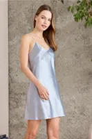 Kuşaklı Çapraz Askılı Saten Emprime Gecelik Sabahlık Takım Pierre Cardin 2420  görsel 4