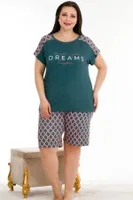 Lady Antrasit Büyük Beden Kısa Kol Şortlu Pijama Takımı 10388 Antrasit