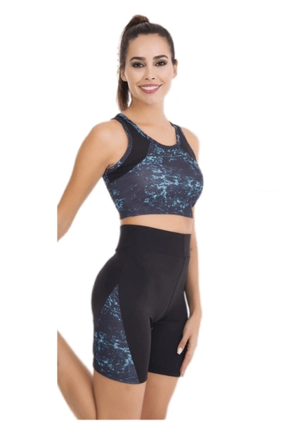 Lady Fitness Takım Kadın Kısa Tayt Büstiyer Spor Takım 4003