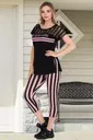 Lady Pijama Takımı Çizgili Tül Omuzlu 12045