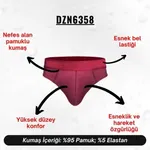 Lastikli Bordo Erkek Slip  Darkzone DZN6358 detay görünüm