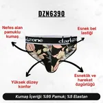 Lastikli Çiçek Desenli Siyah Erkek Slip  Darkzone DZN6390 farklı açı