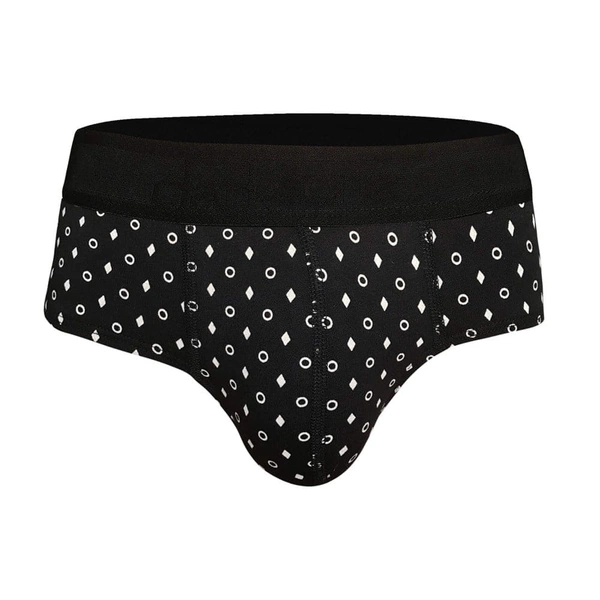 Lastikli Geometrik Desenli Siyah Erkek Slip Darkzone DZN6382