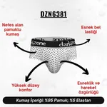 Lastikli Nokta Desenli Beyaz Erkek Slip  Darkzone DZN6381 farklı açı