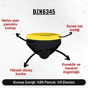 Darkzone Lastikli Siyah Erkek Slip  Darkzone DZN6345 - Alternatif Görünüm