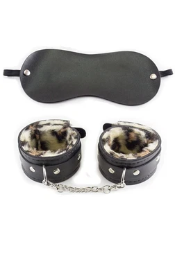 Leopar Fantezi Göz Bandı Kelepçe For missisX 6014