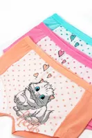 Likralı Kedi Baskılı Renkli Külot ÖTS 8247 - 6 ADET görsel 4