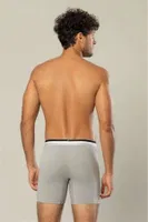 Likralı Süprem Pamuklu Erkek Uzun Boxer Erdem 1415 Gri görsel 7