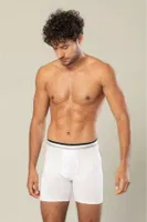 Likralı Süprem Pamuklu Erkek Uzun Boxer Erdem 1415 Beyaz