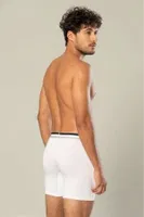 Likralı Süprem Pamuklu Erkek Uzun Boxer Erdem 1415 Beyaz farklı açı