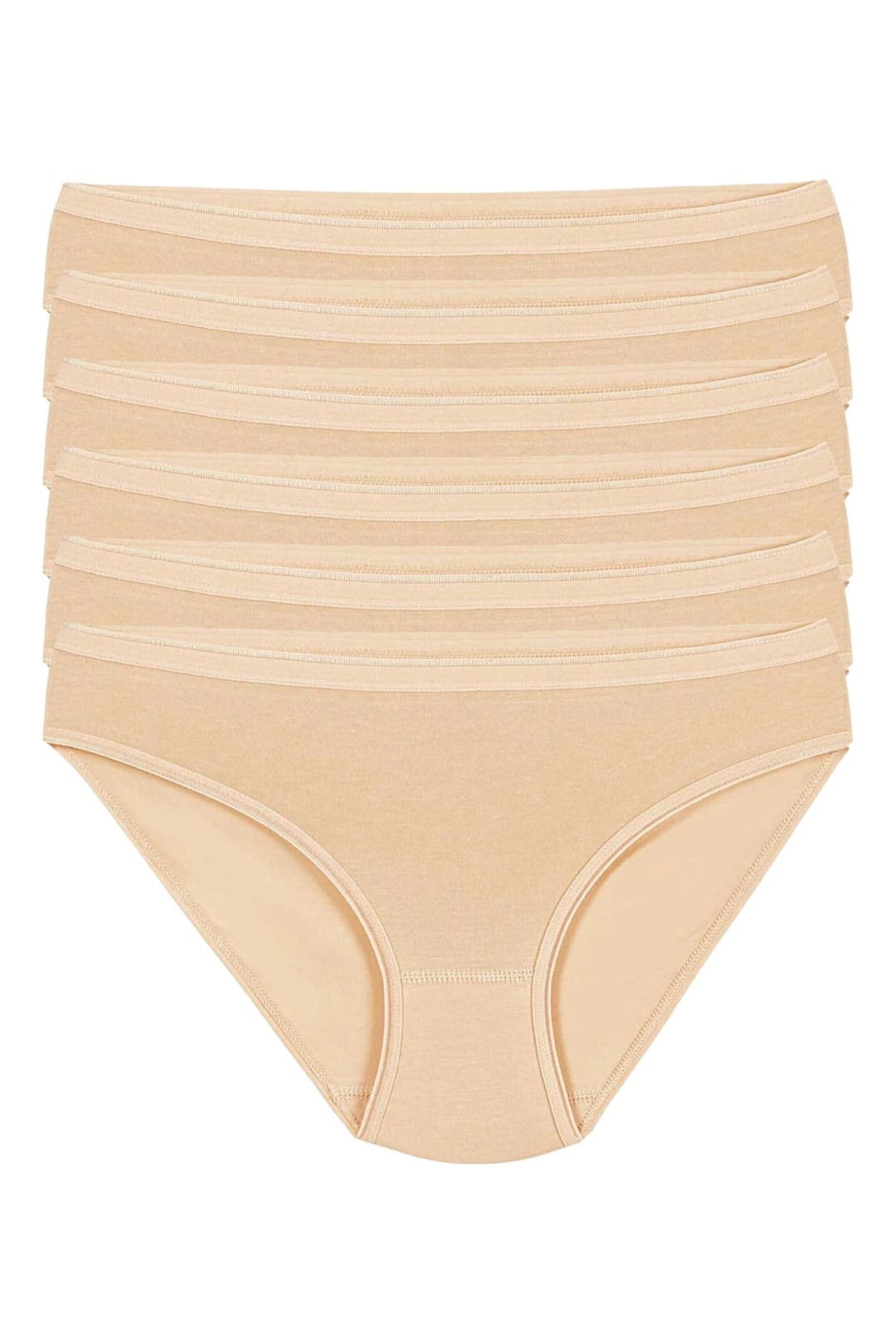 Likralı Ten 6'lı Paket İz Yapmaz Bikini Külot Yıldız 3727