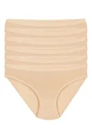 Likralı Ten 6'lı Paket İz Yapmaz Bikini Külot Yıldız 3727 Ten
