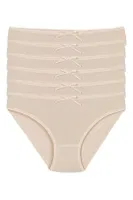 Likralı Ten 6'lı Paket Viscon Kadın Bikini Külot Yıldız 3557 Ten