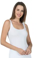 Likralı Tül Biyeli Kalın Askılı Kadın Pamuklu Modal Atlet Özkan 25493  Beyaz görsel 9