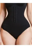Yüksek Bel Agraflı Kadın Slip Korse Liza 13004 Siyah detay görünüm