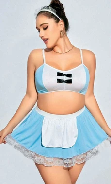 NightLight Mavi Büyük Beden Hizmetçi Kostümü Nightlight 3603