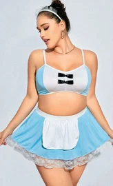 NightLight Mavi Büyük Beden Hizmetçi Kostümü Nightlight 3603