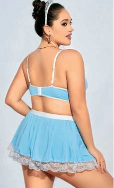 NightLight Mavi Büyük Beden Hizmetçi Kostümü Nightlight 3603 - Alternatif Görünüm