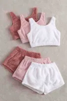 Merry See 3 Lü Set Kolsuz Askılı Peluş Polar Alt Üst Şortlu Pijama Takımı Çok Renkli MS 4080 Çok Renkli detay görünüm