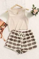 Merry See Altı Peluş Polar Üstü Örme Kolsuz Pijama Takımı MS 4066 Çok Renkli Çok Renkli görsel 5