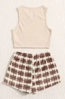 Merry See Altı Peluş Polar Üstü Örme Kolsuz Pijama Takımı MS 4066 Çok Renkli Çok Renkli görsel 7