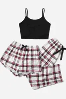 Baskılı Ultrasoft Askılı 3Lü Sortlu Kadın Pijama Takımı Merry See MS 4074 Çok Renkli görsel 5