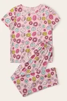Kısa Kollu Donut Baskılı Kadın Pijama Takımı Merry See MS 4068 Çok Renkli farklı açı