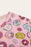 Kısa Kollu Donut Baskılı Kadın Pijama Takımı Merry See MS 4068 Çok Renkli görsel 4