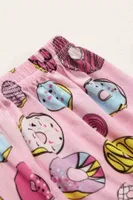 Kısa Kollu Donut Baskılı Kadın Pijama Takımı Merry See MS 4068 Çok Renkli görsel 5