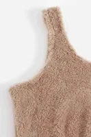 Askılı Peluş Polar Crop Kadın Pijama Takımı Kahverengi Merry See MS4065 Kahverengi farklı açı