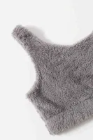 Kolsuz Askılı Peluş Polar Alt Üst Şortlu Pijama Takımı Gri Merry See MS4078 Gri görsel 5