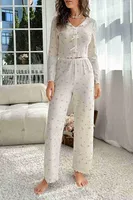 Örme Kumaş Baskılı Uzun Kollu Pijama Takımı Merry See MS4072 Çok Renkli farklı açı