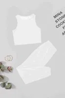 Kalın Askılı Polarlı Kadın Pijama Takımı Merry See MS 40819 Beyaz farklı açı