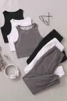 Polarlı Kalın Askılı Crop Kadın Pijama Takımı Siyah Merry See MS 40819 Siyah görsel 5