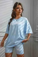 Kısa Kollu Şortlu Wellness Baskılı Soft Kadın Pijama Takımı Mavi Merry See MS 4075 Mavi görsel 4